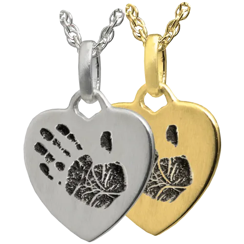 Petite Heart Handprint Pendant