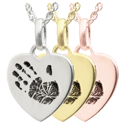 Petite Heart Handprint Pendant