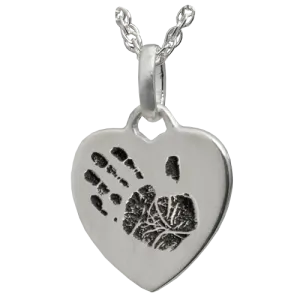 Petite Heart Handprint Pendant