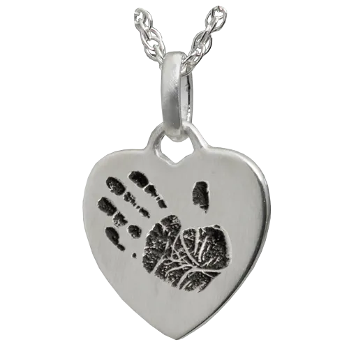 Petite Heart Handprint Pendant
