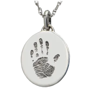 Petite Oval Handprint Pendant