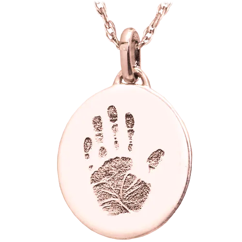 Petite Oval Handprint Pendant