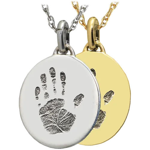 Petite Oval Handprint Pendant