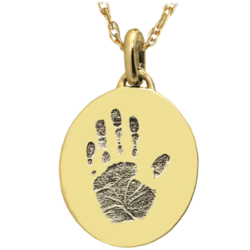 Petite Oval Handprint Pendant