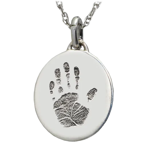 Petite Oval Handprint Pendant