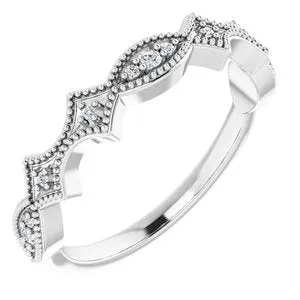 Platinum .08 CTW Natural Diamond Anniversary Band