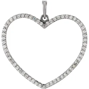 Platinum 1/2 CTW Diamond Heart Pendant
