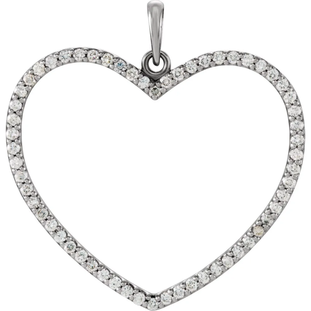 Platinum 1/2 CTW Diamond Heart Pendant