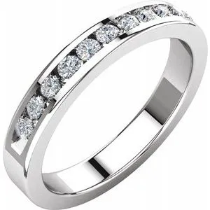 Platinum 1/3 CTW Diamond Anniversary Band Size 5