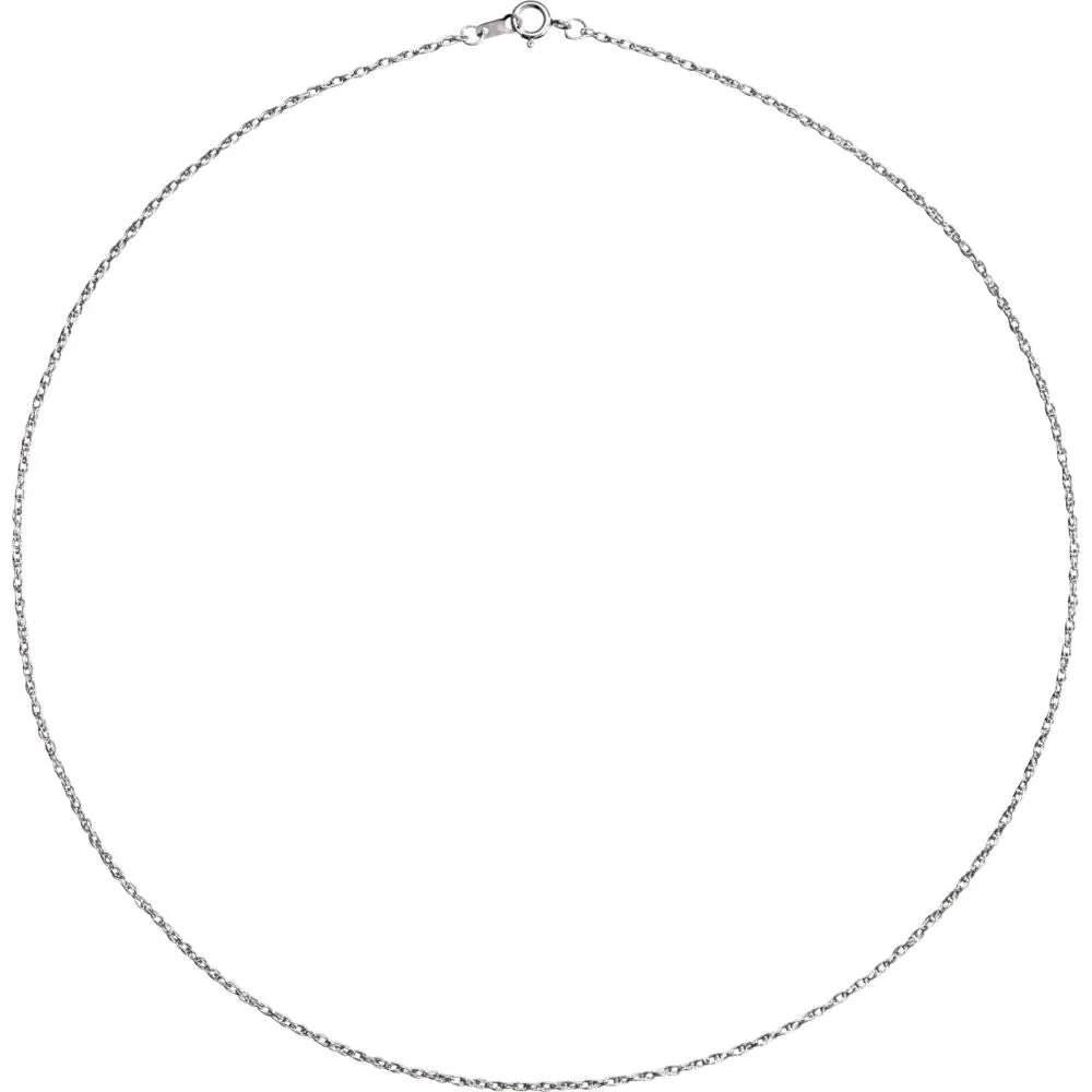 Platinum 1.3mm Rope 16" Chain