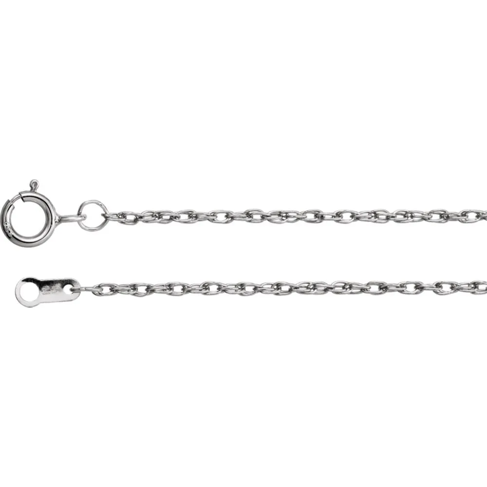 Platinum 1.3mm Rope 16" Chain