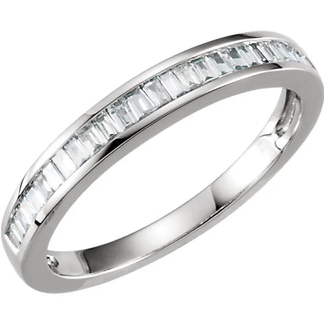 Platinum 1/4 CTW Diamond Anniversary Band Size 7