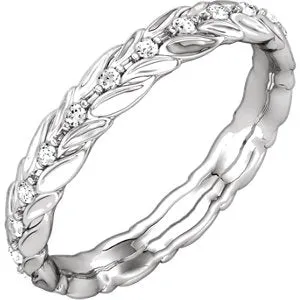 Platinum 1/5 CTW Diamond Sculptural-Inspired Eternity Band Size 8