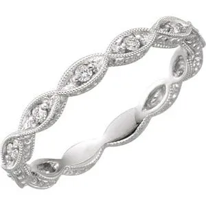Platinum 1/8 CTW Diamond Anniversary Band Size 5.5