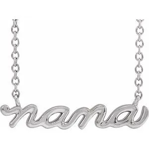 Platinum 19.57x4.61 mm Nana 18" Necklace