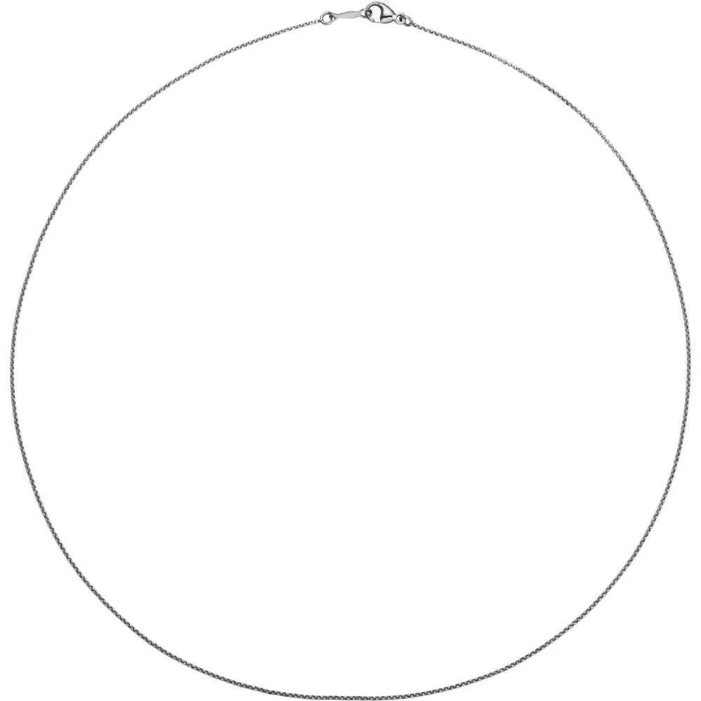 Platinum 1mm 18" Rolo Chain with Lobster Clasp