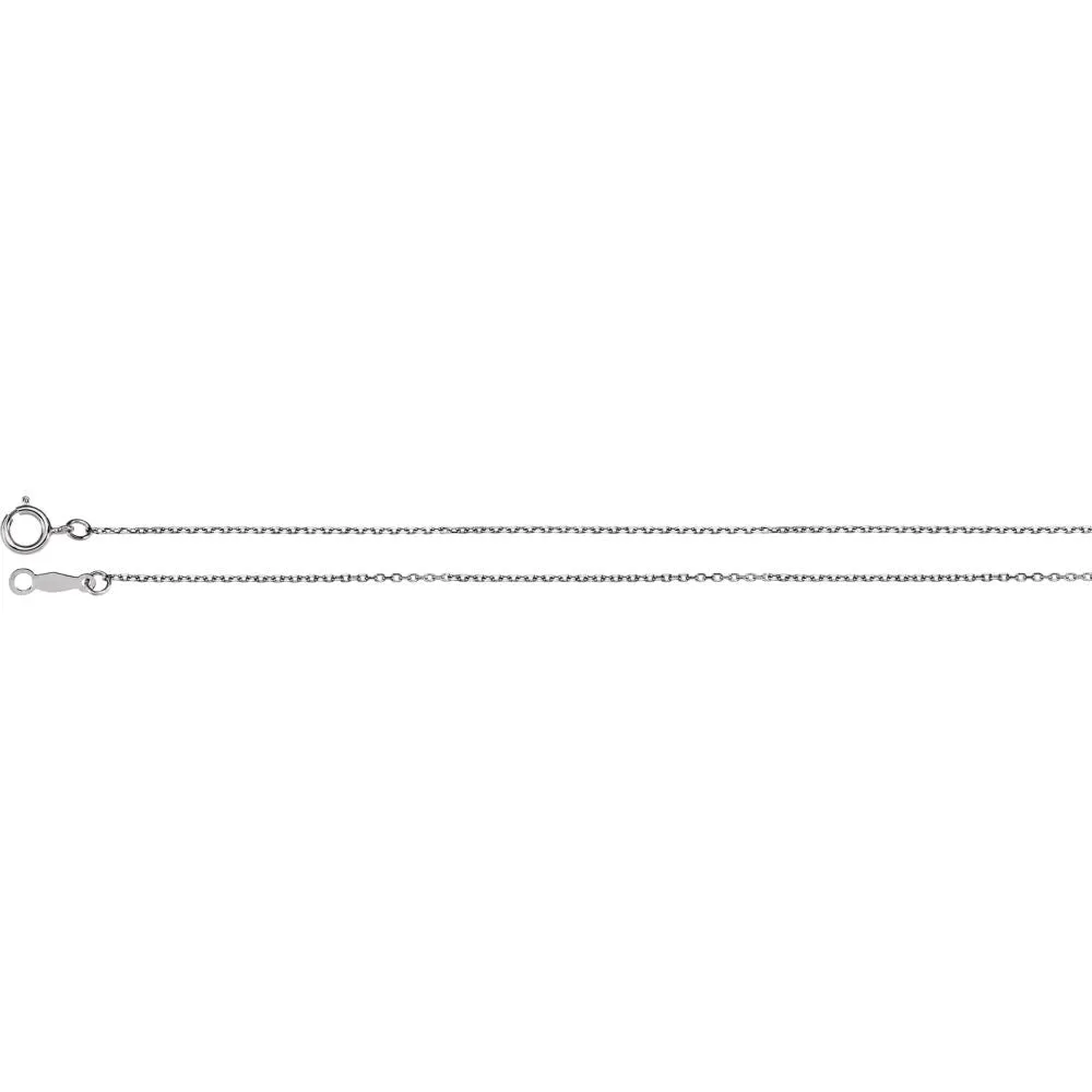 Platinum 1mm Diamond Cut Cable 20" Chain