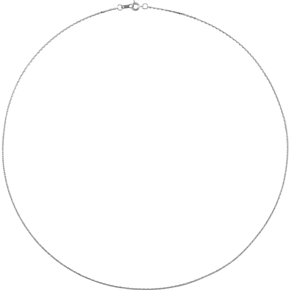 Platinum 1mm Diamond Cut Cable 20" Chain