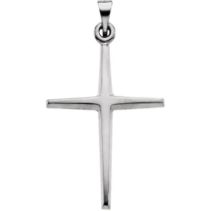 Platinum 23.38x11.75mm Cross Pendant