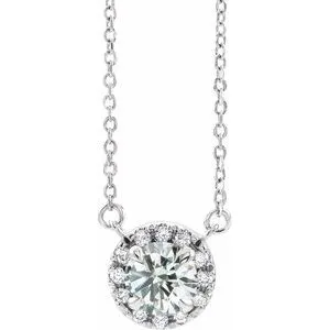 Platinum 3 mm Natural Diamond & .03 CTW Natural Diamond 16" Necklace