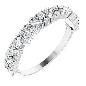 Platinum 3/8 CTW Natural Diamond Scattered Stone Anniversary Band