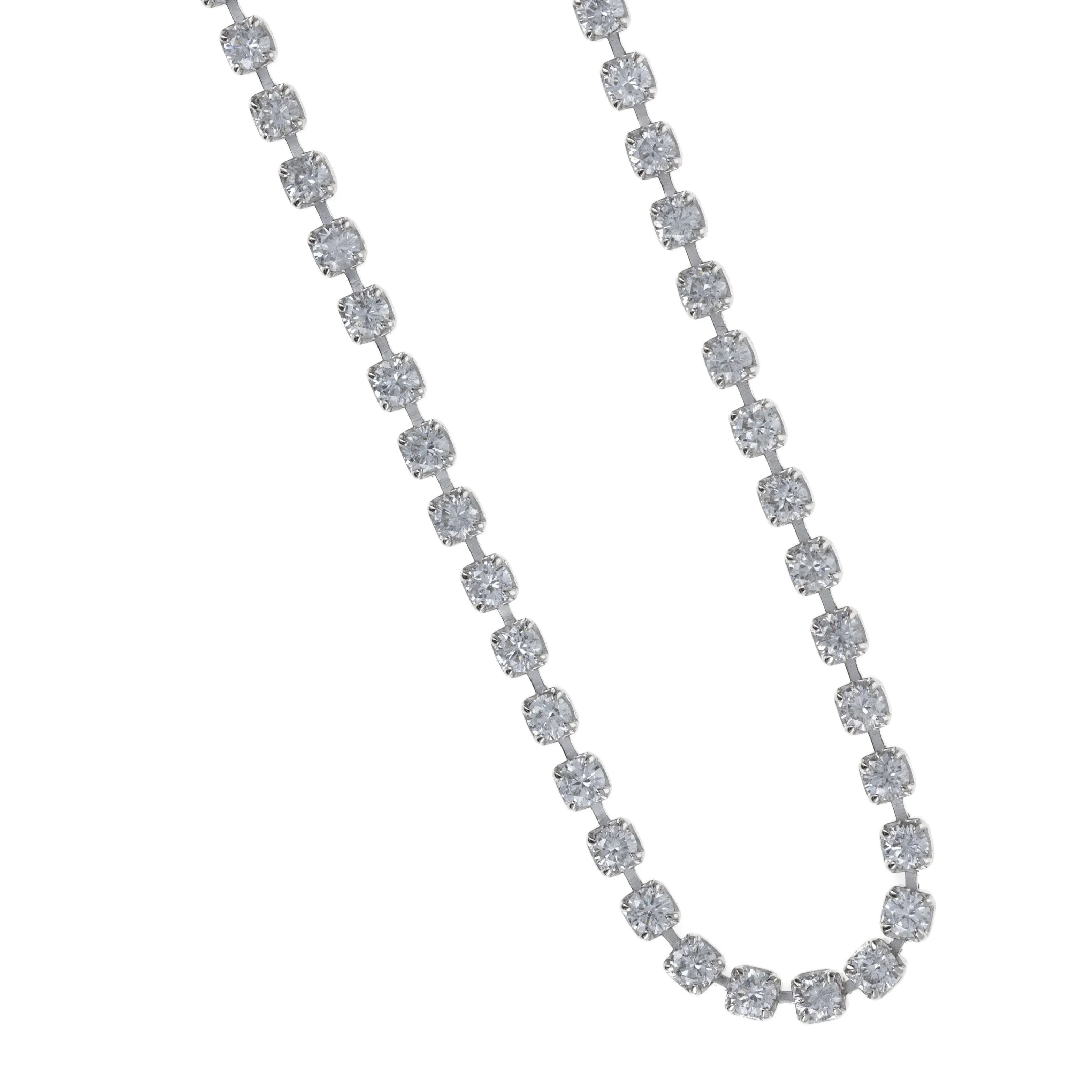 Platinum 5 Carat Round Floating Diamond Necklace