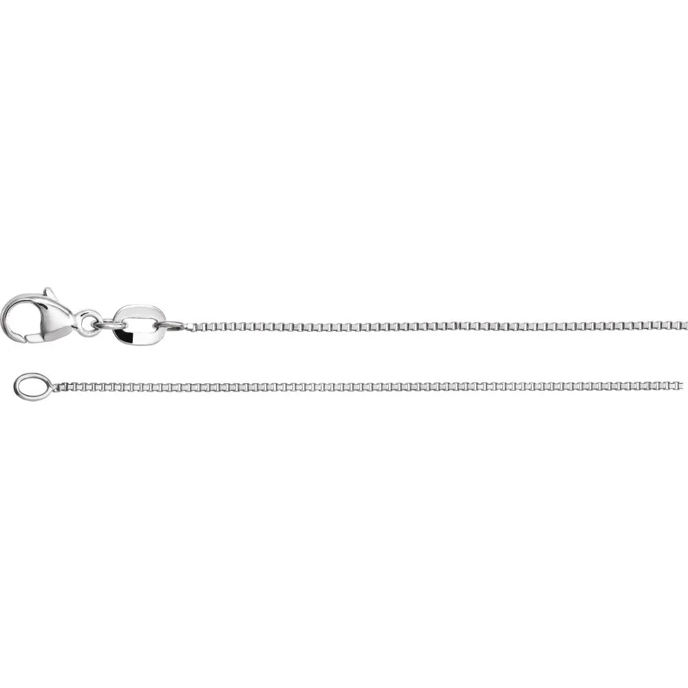 Platinum .8mm Diamond Cut Box 16" Chain