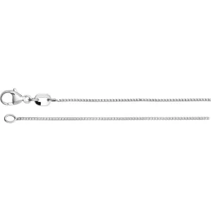 Platinum .8mm Diamond Cut Box 16" Chain