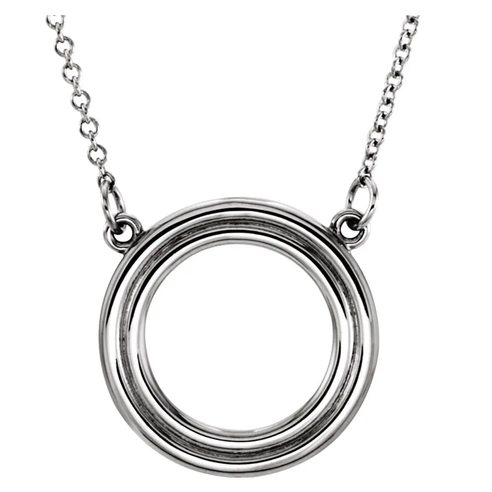 Platinum Circle 16" Necklace