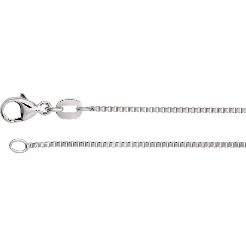 Platinum Diamond Cut Box 16" Chain