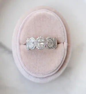 Platinum Five Stone Oval Ring