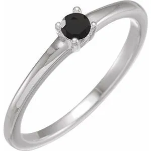 Platinum Natural Black Onyx Ring