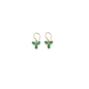 Polished Brazilian Emerald Floret Earrings