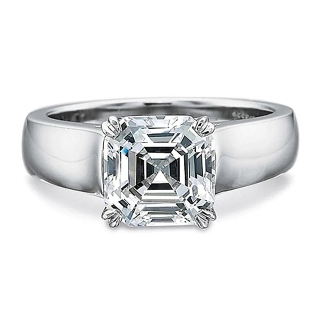Precision Set Solitaire Wide Shank Diamond Engagement Ring
