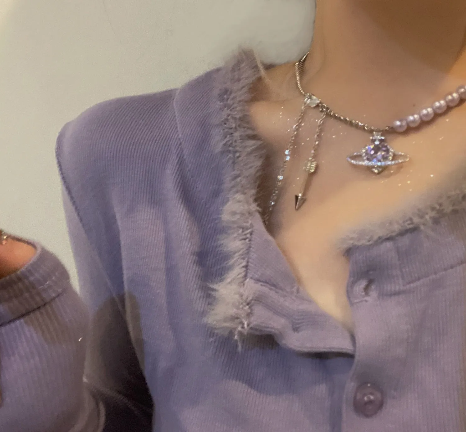 Pretty Universe Crystal Heart Necklaces