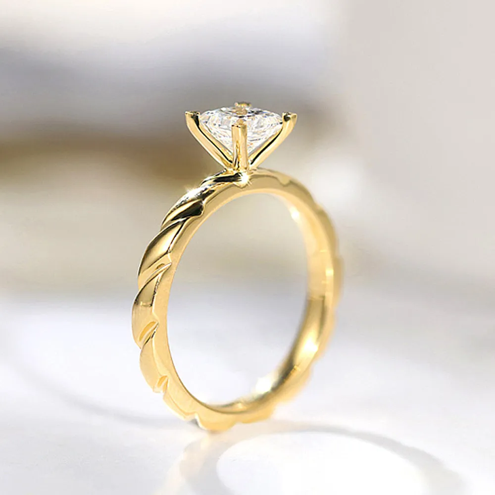 Princess Cut Lab-Grown Diamond Solitaire Engagement Ring