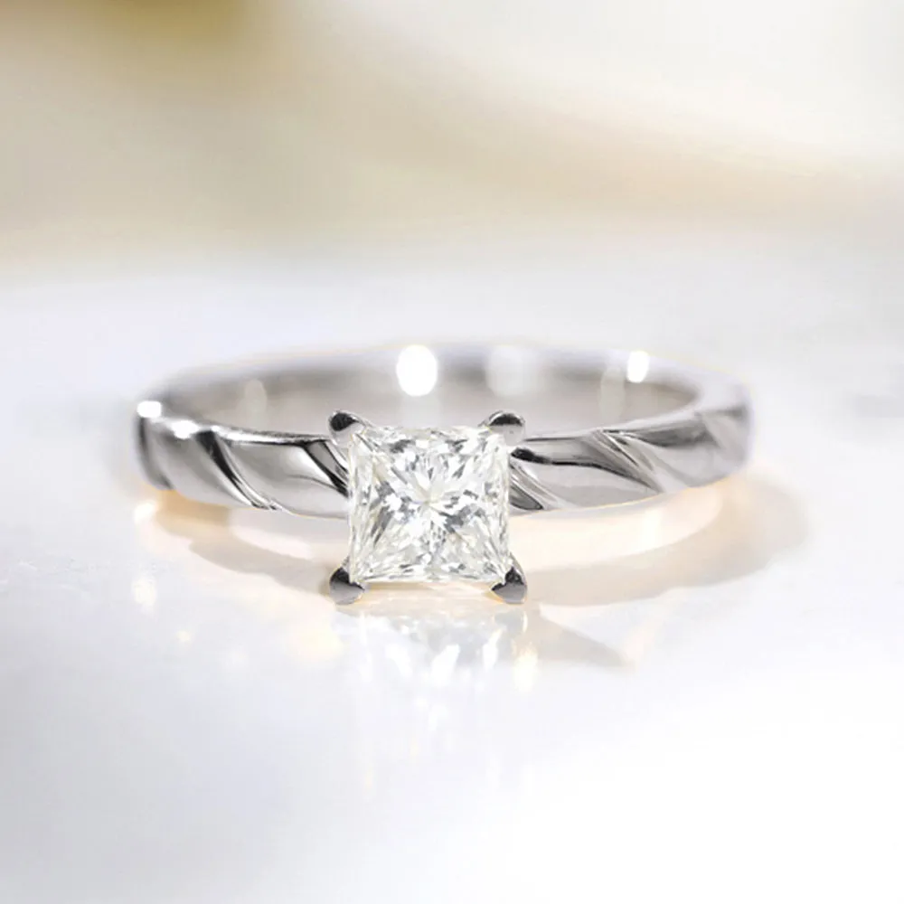 Princess Cut Lab-Grown Diamond Solitaire Engagement Ring