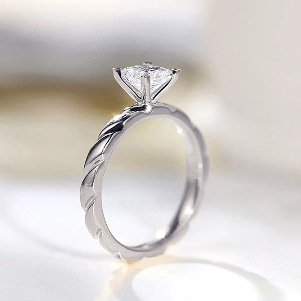 Princess Cut Lab-Grown Diamond Solitaire Engagement Ring