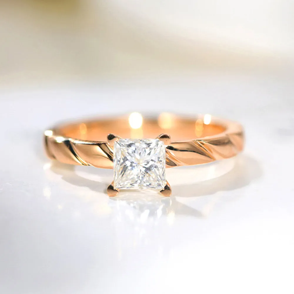 Princess Cut Lab-Grown Diamond Solitaire Engagement Ring