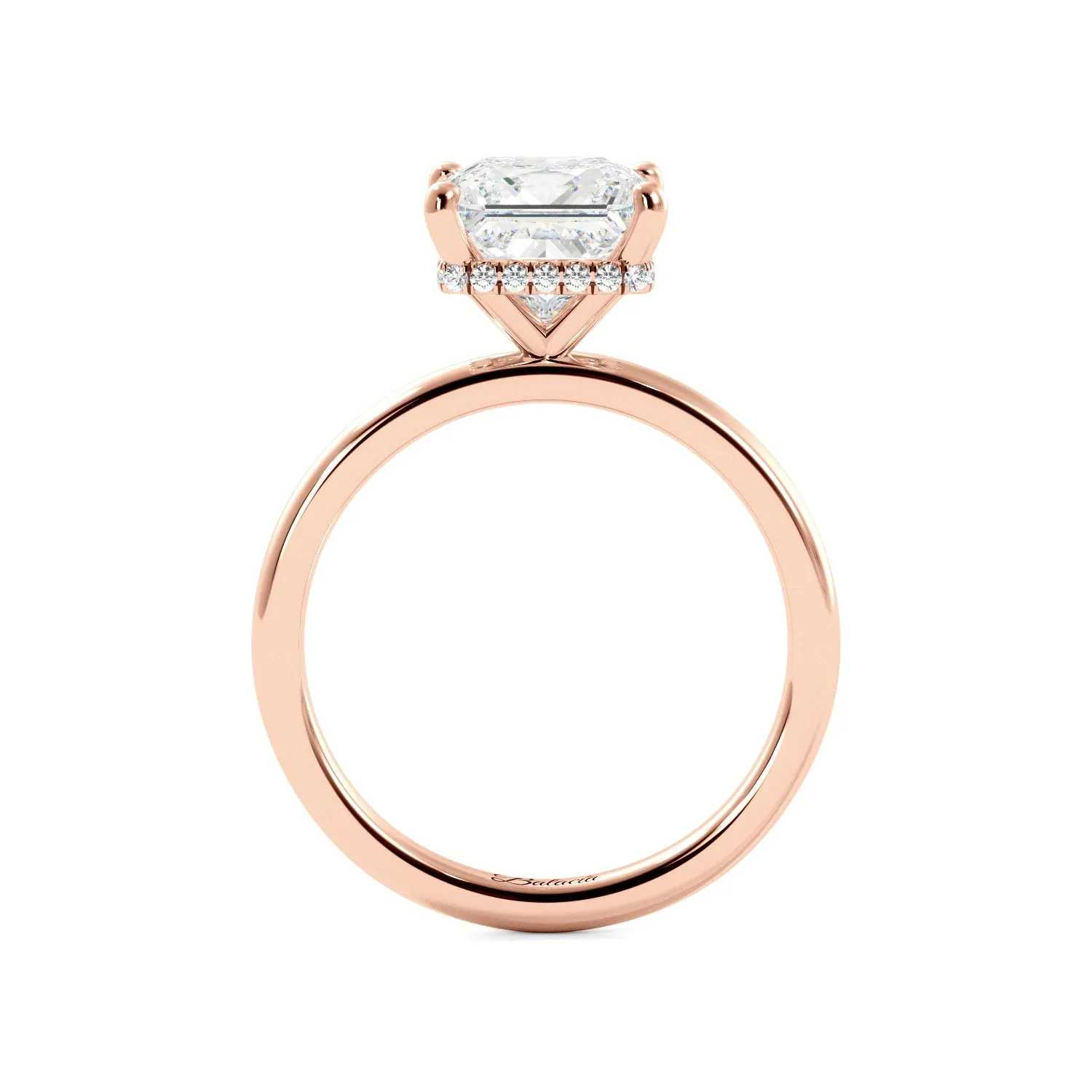 Princess Cut Solitaire with Hidden Halo Engagement Ring