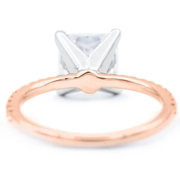Princess Moissanite 4 Prongs Diamond Accent Ice Solitaire Ring