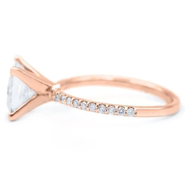 Princess Moissanite 4 Prongs Diamond Accent Ice Solitaire Ring