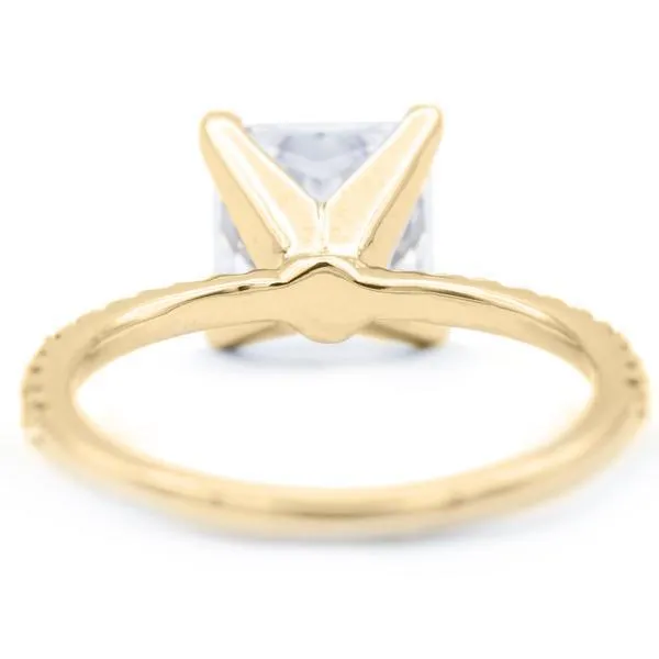 Princess Moissanite 4 Prongs Diamond Accent Ice Solitaire Ring