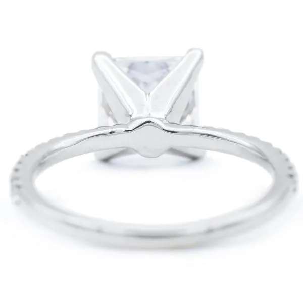 Princess Moissanite 4 Prongs Diamond Accent Ice Solitaire Ring