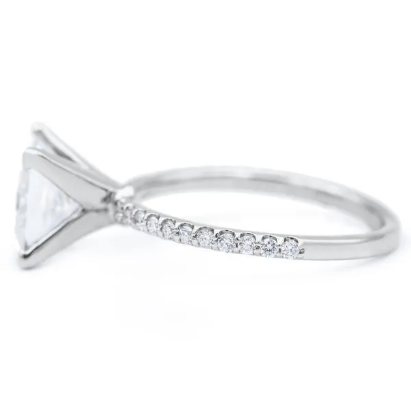 Princess Moissanite 4 Prongs Diamond Accent Ice Solitaire Ring