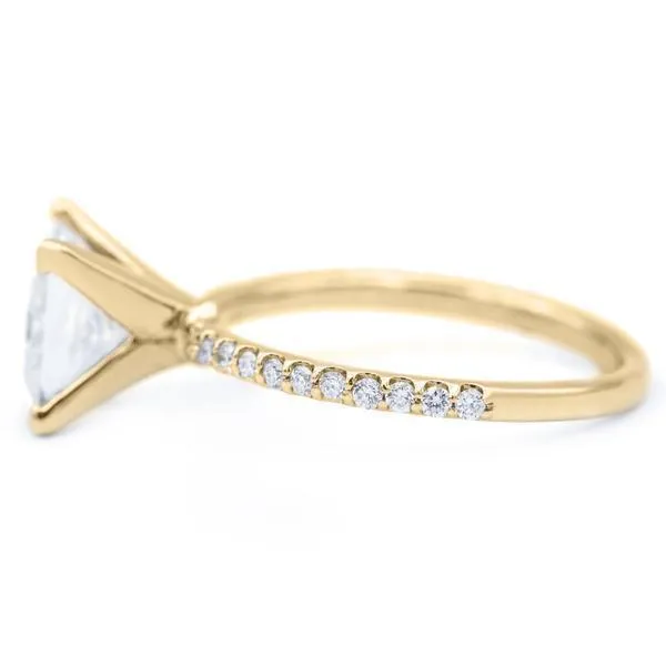 Princess Moissanite 4 Prongs Diamond Accent Ice Solitaire Ring