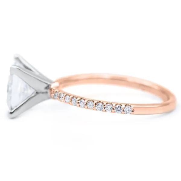 Princess Moissanite 4 Prongs Diamond Accent Ice Solitaire Ring