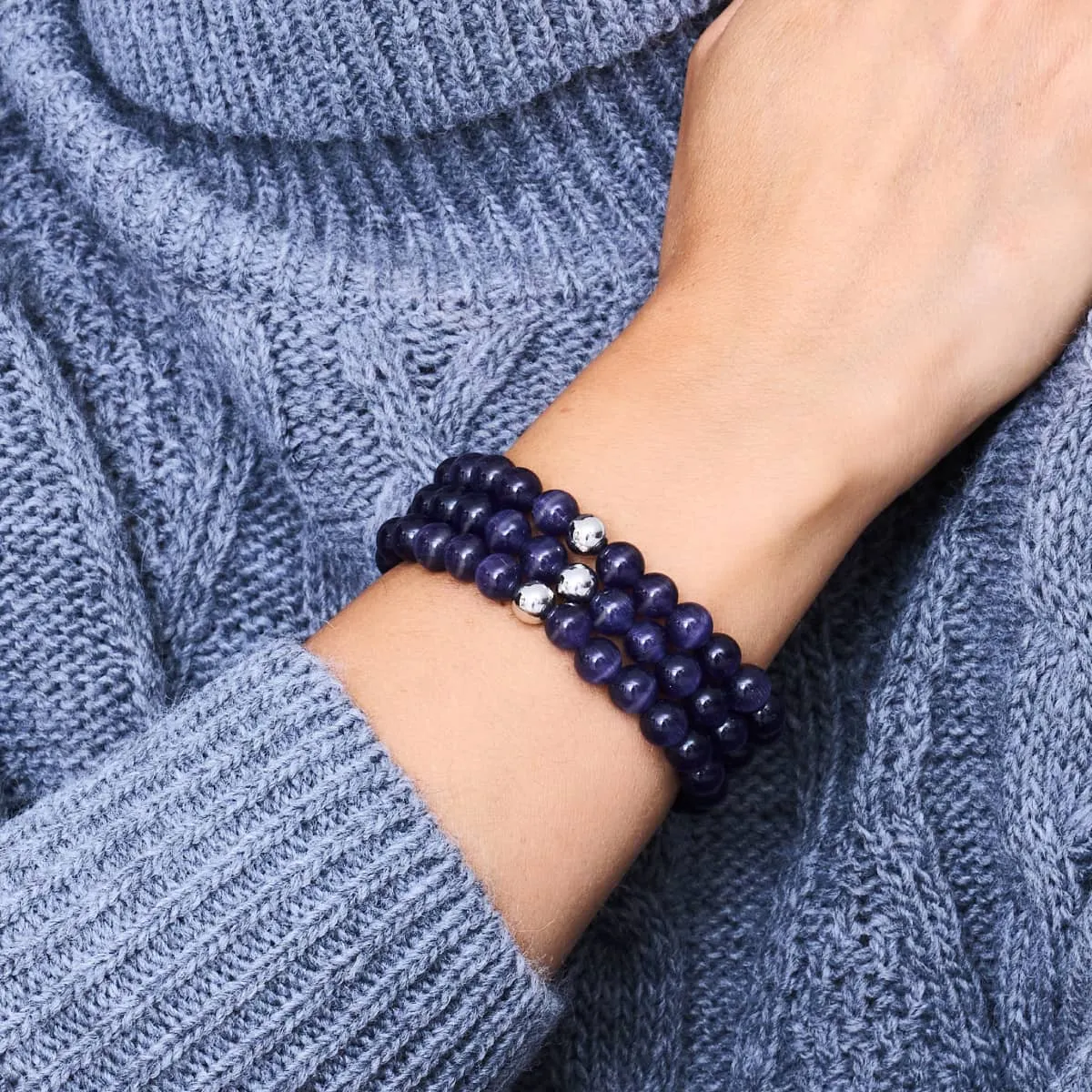 Purple | .925 Sterling Silver | Cheshire Glass Bracelet