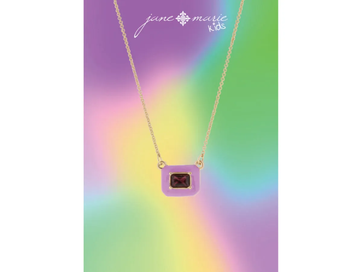 Purple Rectangle Gem Necklace