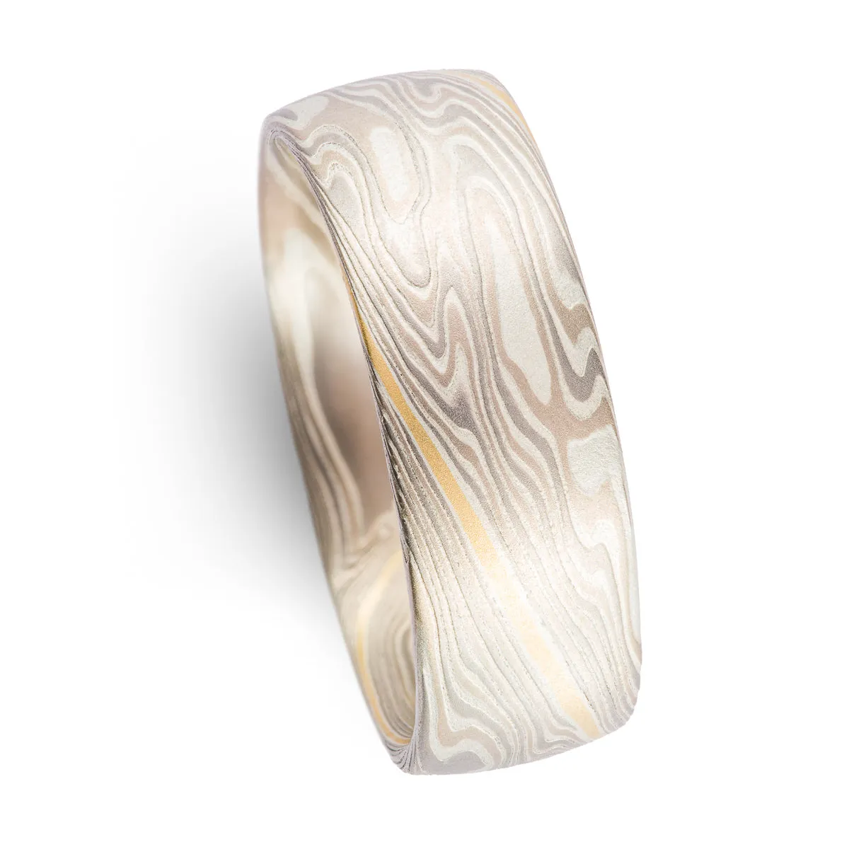 Radiant Wedding Ring Set in Twist Pattern and Smoke Palette with Sapphire
